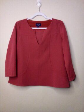Avon Lane Blouse Women S Long Sleeve Layered Back Career Classic Red